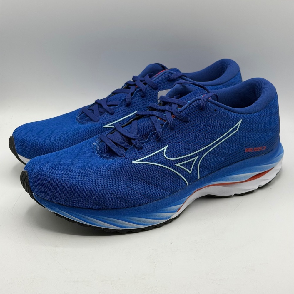 Mizuno Wave Rider 26 Mens Size 12.5 Running Shoes Blue Ice Water J1GC220305 Gym